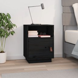 Noptiera, negru, 40x34x55 cm, lemn masiv de pin GartenMobel Dekor