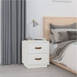 Noptiera, alb, 40x34x45 cm, lemn masiv de pin GartenMobel Dekor