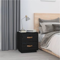 Noptiera, negru, 40x34x45 cm, lemn masiv de pin GartenMobel Dekor