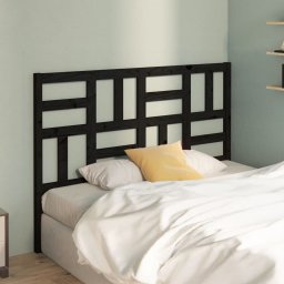 Tablie de pat, negru, 126x4x104 cm, lemn masiv de pin GartenMobel Dekor