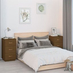 Noptiere, 2 buc., maro miere, 40x40x75 cm, lemn masiv de pin GartenMobel Dekor