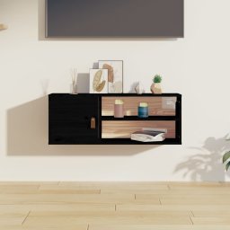 Dulap de perete, negru, 80x30x30 cm, lemn masiv de pin GartenMobel Dekor