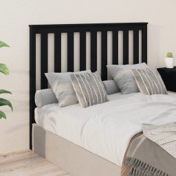 Tablie de pat, negru, 146x6x101 cm, lemn masiv de pin GartenMobel Dekor