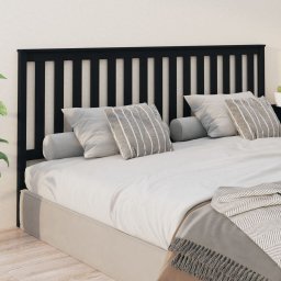 Tablie de pat, negru, 206x6x101 cm, lemn masiv de pin GartenMobel Dekor
