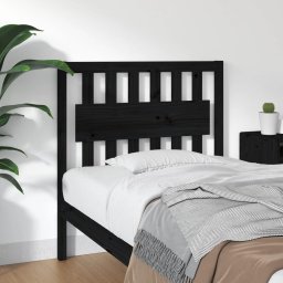 Tablie de pat, negru, 95,5x4x100 cm, lemn masiv de pin GartenMobel Dekor