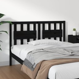 Tablie de pat, negru, 125,5x4x100 cm, lemn masiv de pin GartenMobel Dekor