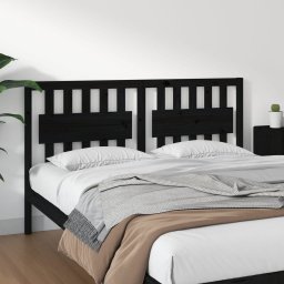 Tablie de pat, negru, 155,5x4x100 cm, lemn masiv de pin GartenMobel Dekor