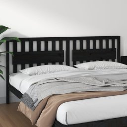 Tablie de pat, negru, 205,5x4x100 cm, lemn masiv de pin GartenMobel Dekor