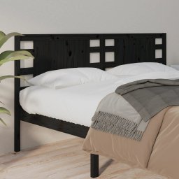 Tablie de pat, negru, 146x4x100 cm, lemn masiv de pin GartenMobel Dekor