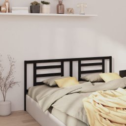 Tablie de pat, negru, 206x4x100 cm, lemn masiv de pin GartenMobel Dekor