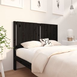 Tablie de pat, negru, 125,5x4x100 cm, lemn masiv de pin GartenMobel Dekor
