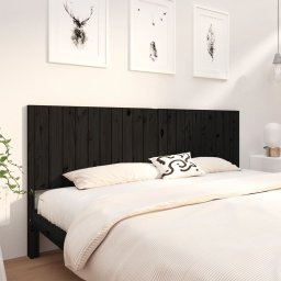 Tablie de pat, negru, 205,5x4x100 cm, lemn masiv de pin GartenMobel Dekor