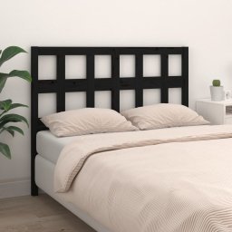 Tablie de pat, negru, 145,5x4x100 cm, lemn masiv de pin GartenMobel Dekor