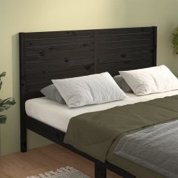 Tablie de pat, negru, 146x4x100 cm, lemn masiv de pin GartenMobel Dekor