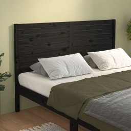 Tablie de pat, negru, 156x4x100 cm, lemn masiv de pin GartenMobel Dekor