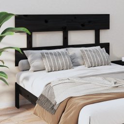 Tablie de pat, negru, 124x3x81 cm, lemn masiv de pin GartenMobel Dekor