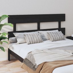 Tablie de pat, negru, 164x3x81 cm, lemn masiv de pin GartenMobel Dekor