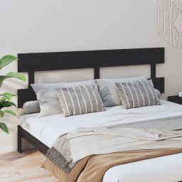 Tablie de pat, negru, 184x3x81 cm, lemn masiv de pin GartenMobel Dekor