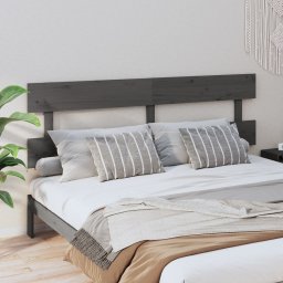 Tablie de pat, gri, 204x3x81 cm, lemn masiv de pin GartenMobel Dekor