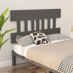 Tablie de pat, gri, 123,5x3x81 cm, lemn masiv de pin GartenMobel Dekor