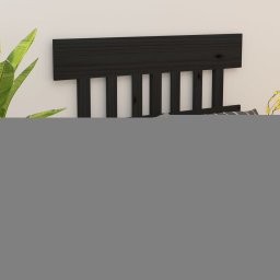 Tablie de pat, negru, 123,5x3x81 cm, lemn masiv de pin GartenMobel Dekor
