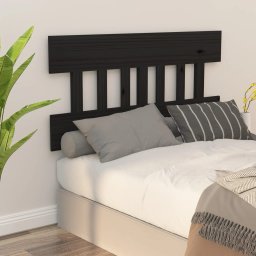 Tablie de pat, negru, 183,5x3x81 cm, lemn masiv de pin GartenMobel Dekor