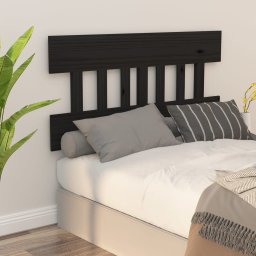 Tablie de pat, negru, 203,5x3x81 cm, lemn masiv de pin GartenMobel Dekor