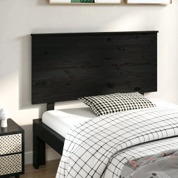 Tablie de pat, negru, 124x6x82,5 cm, lemn masiv de pin GartenMobel Dekor