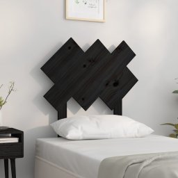 Tablie de pat, negru, 72,5x3x81 cm, lemn masiv de pin GartenMobel Dekor