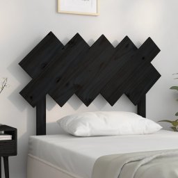 Tablie de pat, negru, 104x3x80,5 cm, lemn masiv de pin GartenMobel Dekor