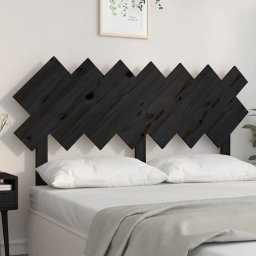 Tablie de pat, negru, 141x3x80,5 cm, lemn masiv de pin GartenMobel Dekor