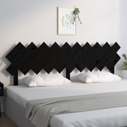 Tablie de pat, negru, 196x3x80,5 cm, lemn masiv de pin GartenMobel Dekor