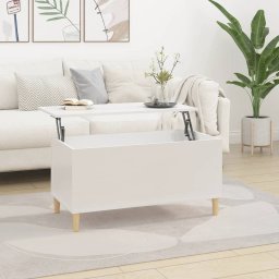 Masuta de cafea, alb extralucios, 90x44,5x45 cm, lemn compozit GartenMobel Dekor