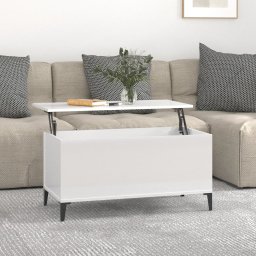 Masuta de cafea, alb extralucios, 90x44,5x45 cm, lemn compozit GartenMobel Dekor