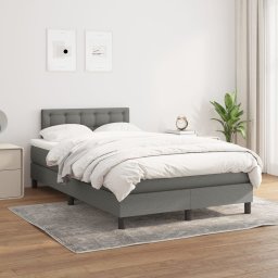 Pat box spring cu saltea, gri închis, 120x200 cm, textil GartenMobel Dekor