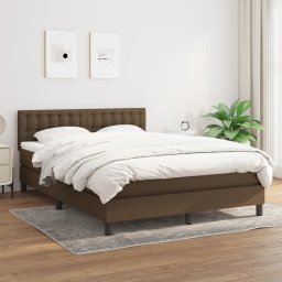 Pat continental cu saltea, maro închis, 140x200 cm, textil GartenMobel Dekor