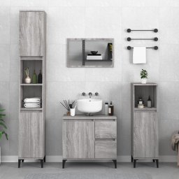 Dulap de baie, gri sonoma, 30x30x190 cm, lemn prelucrat GartenMobel Dekor