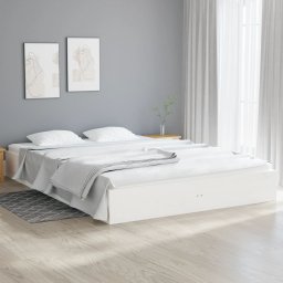 Cadru de pat, alb, 120x200 cm, lemn masiv GartenMobel Dekor