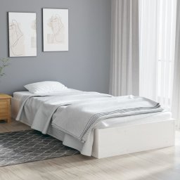 Cadru de pat single, alb, 90x190 cm, lemn masiv GartenMobel Dekor