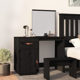 Masuta de toaleta, negru, 95x50x134 cm, lemn masiv de pin GartenMobel Dekor