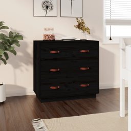 Servanta, negru, 80x40x75 cm, lemn masiv de pin GartenMobel Dekor