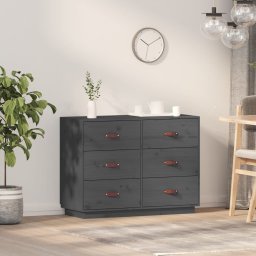 Servanta, gri, 100x40x75 cm, lemn masiv de pin GartenMobel Dekor