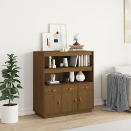 Dulap înalt, maro miere, 100x40x108,5 cm, lemn masiv pin GartenMobel Dekor