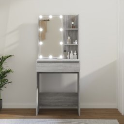 Masa de toaleta cu LED, gri sonoma, 60x40x140 cm GartenMobel Dekor
