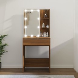 Masa de toaleta cu LED, stejar maro, 60x40x140 cm GartenMobel Dekor