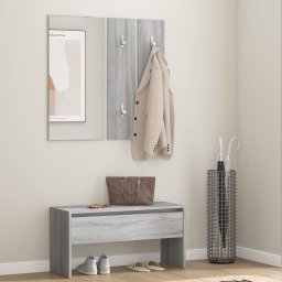 Set de mobilier pentru hol, gri sonoma, lemn prelucrat GartenMobel Dekor