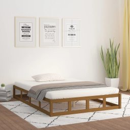 Cadru de pat, maro miere, 200x200 cm, lemn masiv GartenMobel Dekor