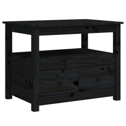 Masuta de cafea, negru, 71x49x55 cm, lemn masiv de pin GartenMobel Dekor