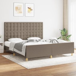 Cadru de pat cu tablie, gri taupe, 180x200 cm, textil GartenMobel Dekor