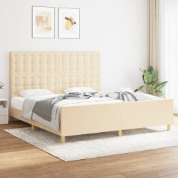 Cadru de pat cu tablie, crem, 180x200 cm, textil GartenMobel Dekor